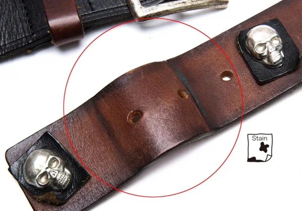 ディースクエアードDSQUARED2 スカルコンチョレザーベルト 黒 (K-65251)