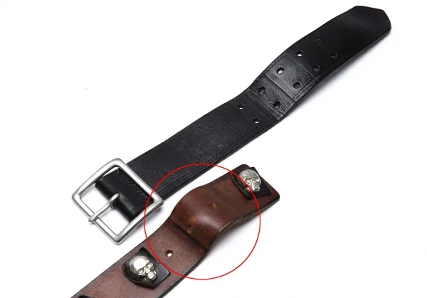 ディースクエアードDSQUARED2 スカルコンチョレザーベルト 黒 (K-65251)