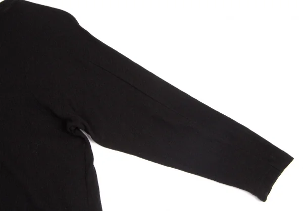 【SALE】コムコム コムデギャルソンCOMME des GARCONS製品染めウールナイロンドルマンカットソー 黒M K-65279_010