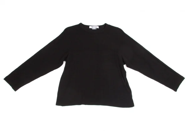 【SALE】コムコム コムデギャルソンCOMME des GARCONS製品染めウールナイロンドルマンカットソー 黒M K-65279_002