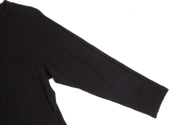 【SALE】コムコム コムデギャルソンCOMME des GARCONS製品染めウールナイロンドルマンカットソー 黒M K-65279_005