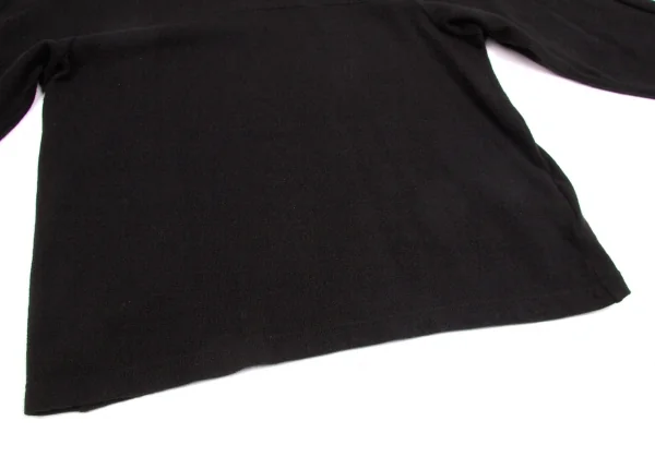 【SALE】コムコム コムデギャルソンCOMME des GARCONS製品染めウールナイロンドルマンカットソー 黒M K-65279_007