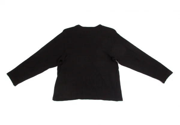 【SALE】コムコム コムデギャルソンCOMME des GARCONS製品染めウールナイロンドルマンカットソー 黒M K-65279_009