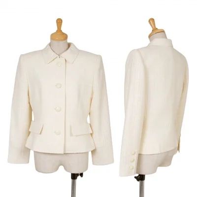 ジバンシィGIVENCHY ウールシルクショートジャケット クリーム