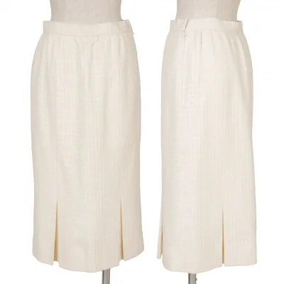 ジバンシィGIVENCHY ウールシルクボックスプリーツスカート クリーム