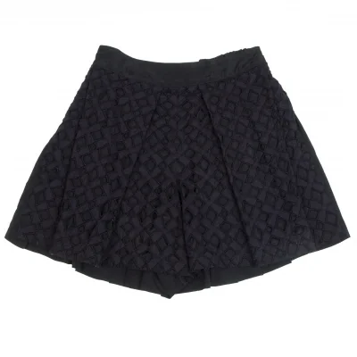 【SALE】タケシコウサカバイ ワイズ ピンクレーベルTAKESHI KOSAKA by Y's Pink Label バックプリーツ切替エンブロイダリーレースショートパンツ 紺