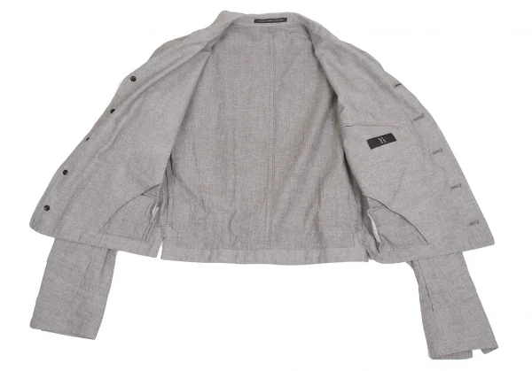 【SALE】ワイズY's コットンリネンジャケット グレー2 K-65430_011