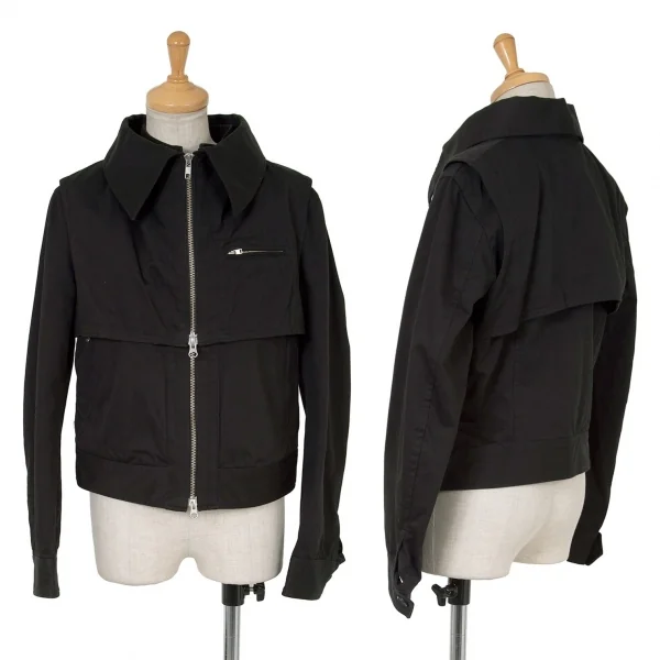 Y's Cotton Front ZIP Jacket Black 2 K-65431_001