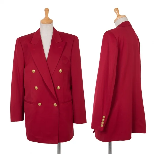 Aquascutum Wool Gabardine Double Jacket Red 9 K-65445_001