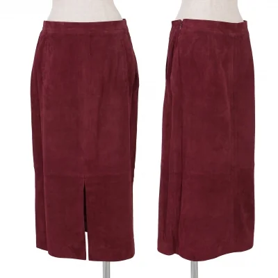 ロエベLOEWE バックスキンフロントスリットスカート