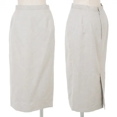 ヨシエイナバyoshie inaba ウールリネンスカート グレー