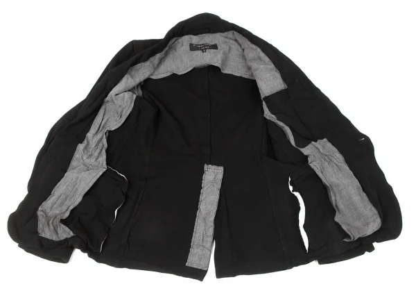 【SALE】コムデギャルソン オムプリュスCOMME des GARCONS HOMME PLUS 製品染めエステルショールカラージャケット 黒S K-65548_014