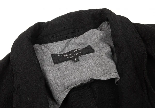 【SALE】コムデギャルソン オムプリュスCOMME des GARCONS HOMME PLUS 製品染めエステルショールカラージャケット 黒S K-65548_003