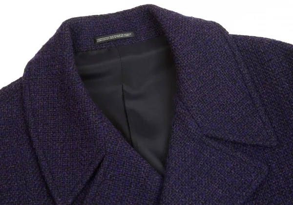 【SALE】ヨウジヤマモト プールオムYohji Yamamoto POUR HOMME ブッチャーツイードスナップボタンコート 紫3 K-65656_003