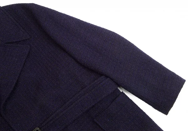 【SALE】ヨウジヤマモト プールオムYohji Yamamoto POUR HOMME ブッチャーツイードスナップボタンコート 紫3 K-65656_004