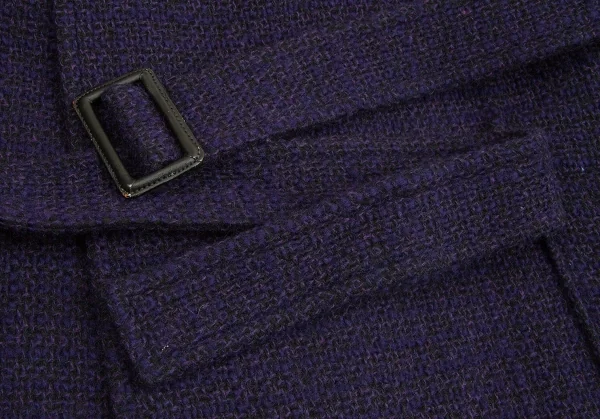 【SALE】ヨウジヤマモト プールオムYohji Yamamoto POUR HOMME ブッチャーツイードスナップボタンコート 紫3 K-65656_007