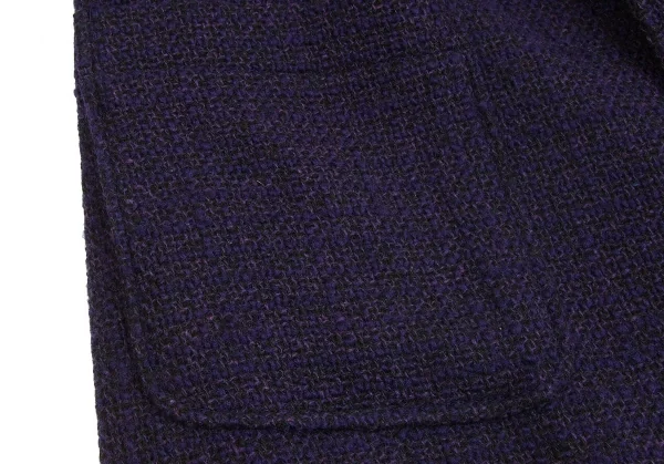 【SALE】ヨウジヤマモト プールオムYohji Yamamoto POUR HOMME ブッチャーツイードスナップボタンコート 紫3 K-65656_008