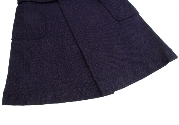 【SALE】ヨウジヤマモト プールオムYohji Yamamoto POUR HOMME ブッチャーツイードスナップボタンコート 紫3 K-65656_009