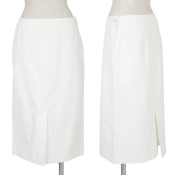 【SALE】ヨシエイナバyoshie inaba コットンナイロンスリットストレッチスカート 白3 K-65704_001