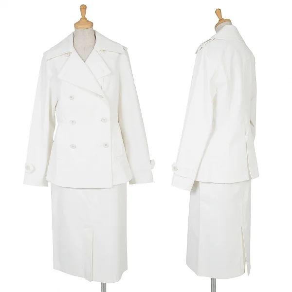 【SALE】ヨシエイナバyoshie inaba コットンナイロンスリットストレッチスカート 白3 K-65704_018
