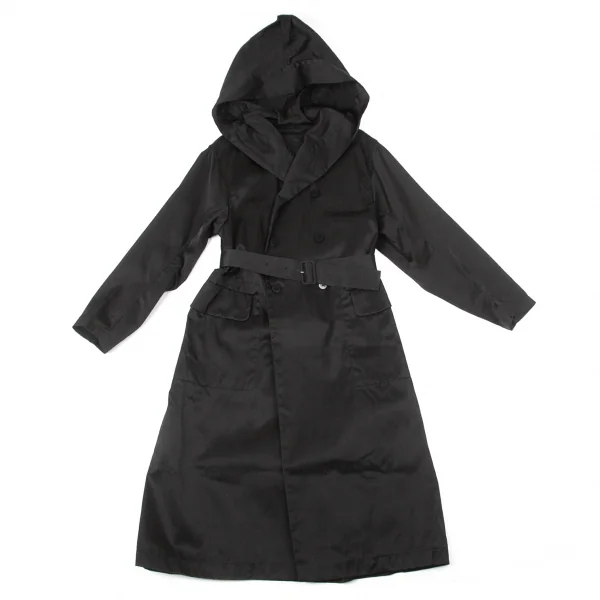 【SALE】ワークショップWORK SHOP ナイロンサテンフーデッドコート 黒M位 K-65737_002