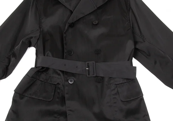 【SALE】ワークショップWORK SHOP ナイロンサテンフーデッドコート 黒M位 K-65737_005