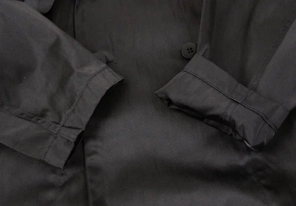 【SALE】ワークショップWORK SHOP ナイロンサテンフーデッドコート 黒M位 K-65737_009