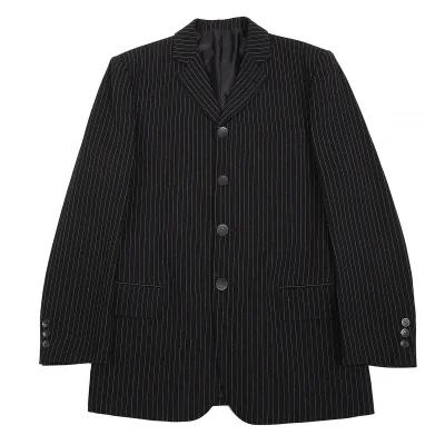 ジャンポールゴルチエ クラシックJean Paul GAULTIER CLASSIQUE ウールストライプステッチジャケット 黒