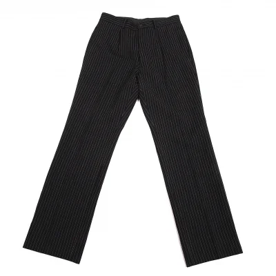ジャンポールゴルチエ クラシックJean Paul GAULTIER CLASSIQUE ウールストライプステッチパンツ 黒