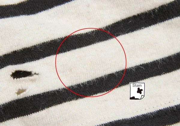 【SALE】ワイズ レッドレーベルY's red Label コットンリネンクラッシュデザインボーダーカットソー 黒オフ2 K-65912_012