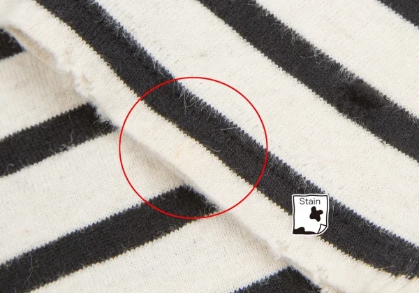 【SALE】ワイズ レッドレーベルY's red Label コットンリネンクラッシュデザインボーダーカットソー 黒オフ2 K-65912_008