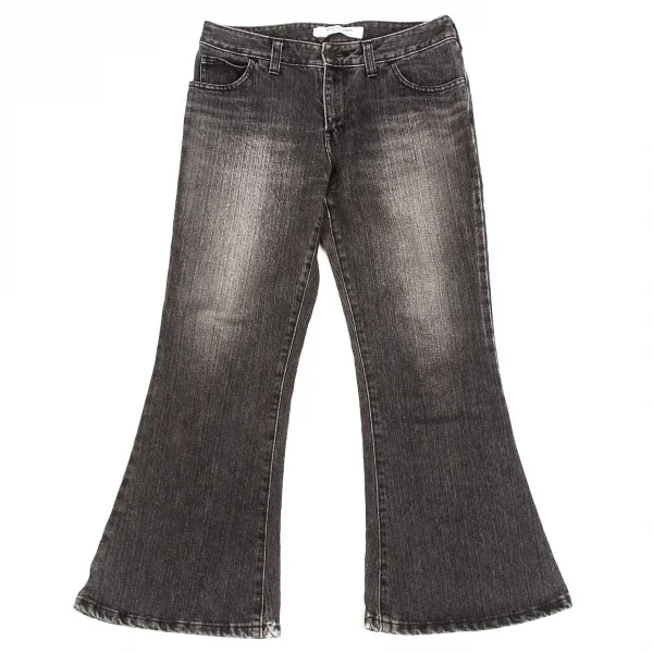 【SALE】ジュンヤワタナベコムデギャルソンJUNYA WATANABE COMME des GARCONS フレアークロップドジーンズ 黒S K-65953_001