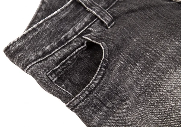 【SALE】ジュンヤワタナベコムデギャルソンJUNYA WATANABE COMME des GARCONS フレアークロップドジーンズ 黒S K-65953_006