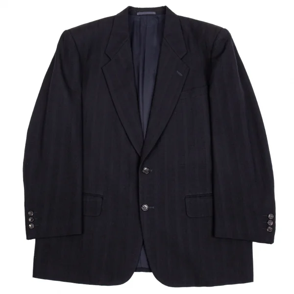 COMME des GARCONS HOMME Wool Striped Jacket Navy M K-65999_001