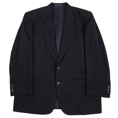 コムデギャルソン オムCOMME des GARCONS HOMME ウールシャドーストライプジャケット 濃紺