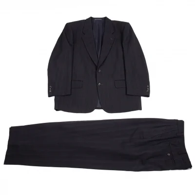 コムデギャルソン オムCOMME des GARCONS HOMME ウールシャドーストライプセットアップスーツ 濃紺