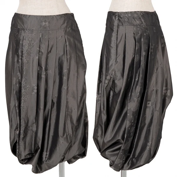 【SALE】イッセイミヤケ ハートISSEY MIYAKE HaaT ポリシルクジャガードバルーンスカート 玉虫グレー2 K-66193_001