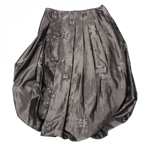 【SALE】イッセイミヤケ ハートISSEY MIYAKE HaaT ポリシルクジャガードバルーンスカート 玉虫グレー2 K-66193_009