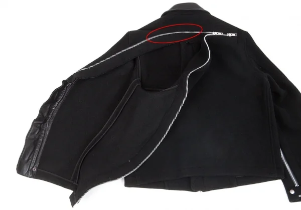 Yohji Yamamoto POUR HOMME Leather Shift Wool Jacket K-66227_004