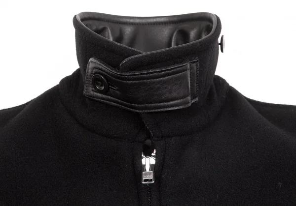 Yohji Yamamoto POUR HOMME Leather Shift Wool Jacket K-66227_009