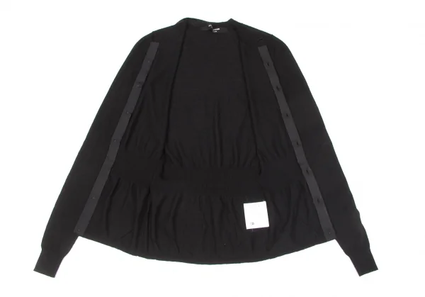 【SALE】ジュンヤワタナベ コムデギャルソンJUNYA WATANABE COMME des GARCONS ウエストリブウールカーディガン 黒S位 K-66262_011