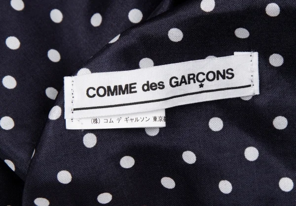 【SALE】コムデギャルソンCOMME des GARCONS ヴィンテージ幾何学切替ドットスカーフ 紺黒カラシ他 K-66297_011
