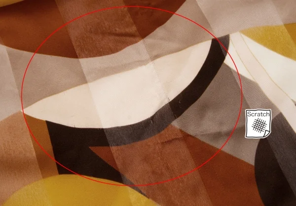 【SALE】コムデギャルソンCOMME des GARCONS ヴィンテージ幾何学切替ドットスカーフ 紺黒カラシ他 K-66297_003