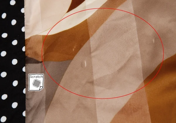 【SALE】コムデギャルソンCOMME des GARCONS ヴィンテージ幾何学切替ドットスカーフ 紺黒カラシ他 K-66297_004