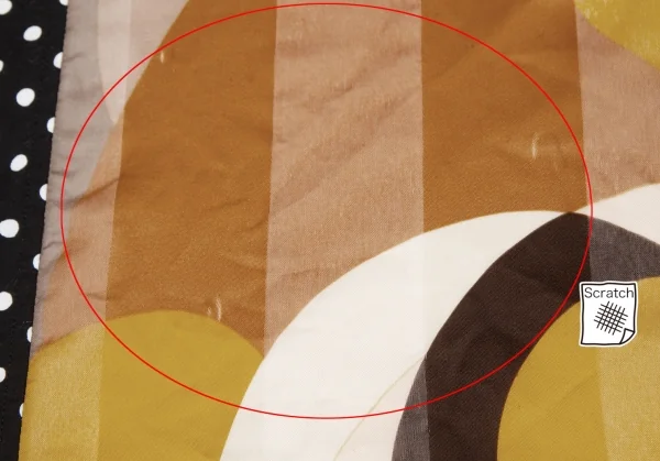 【SALE】コムデギャルソンCOMME des GARCONS ヴィンテージ幾何学切替ドットスカーフ 紺黒カラシ他 K-66297_005