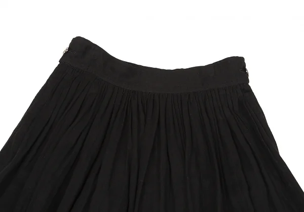 【SALE】ワイズY’s 裾断ち切りコットンギャザースカート 黒2 K-66316_003