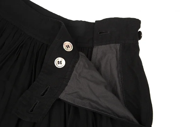 【SALE】ワイズY’s 裾断ち切りコットンギャザースカート 黒2 K-66316_006