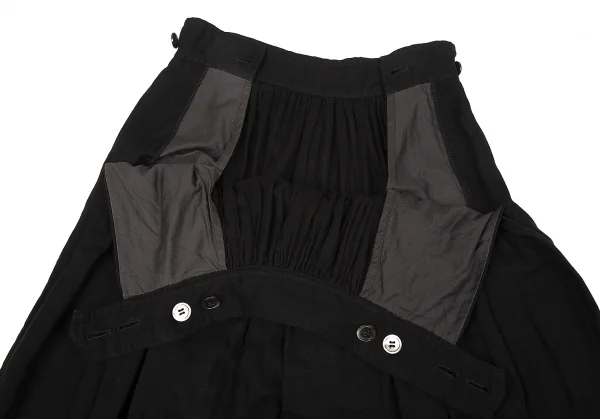 【SALE】ワイズY’s 裾断ち切りコットンギャザースカート 黒2 K-66316_007