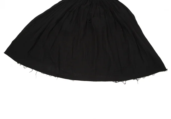 【SALE】ワイズY’s 裾断ち切りコットンギャザースカート 黒2 K-66316_008