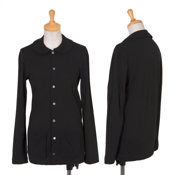 【SALE】トリココムデギャルソンtricot COMME des GARCONS レーヨンナイロン天竺ラウンドカラーブラウス 黒S K-66343_001